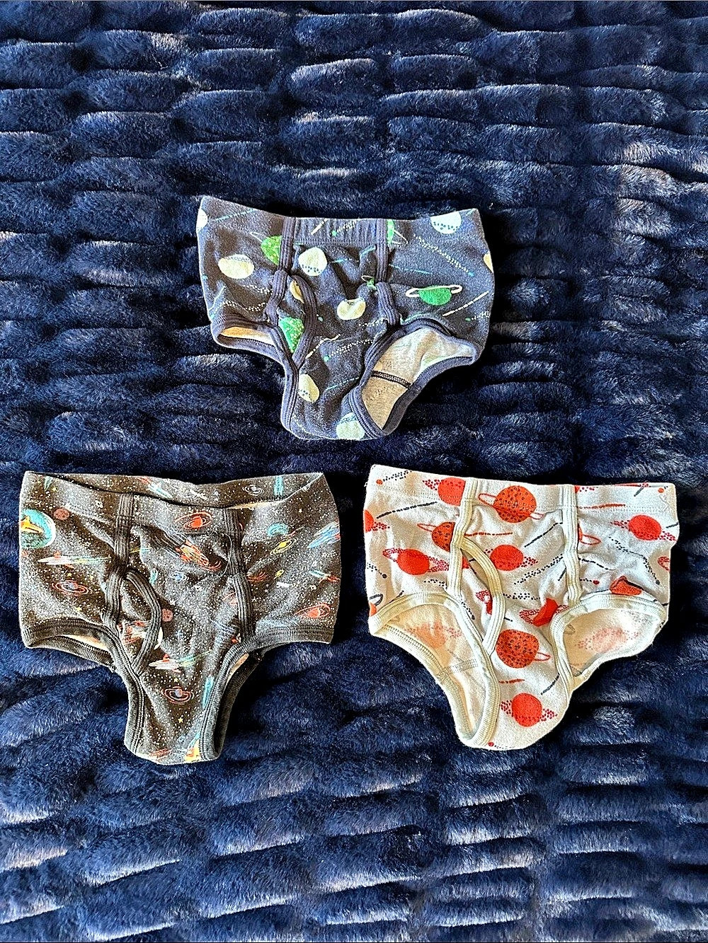 Hanna Andersson Space Print Briefs 3-Pack Kids Medium